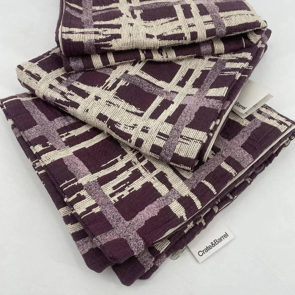 Crate and Barrel Purple Geometric Abstract Pattern Pillow Cover 23